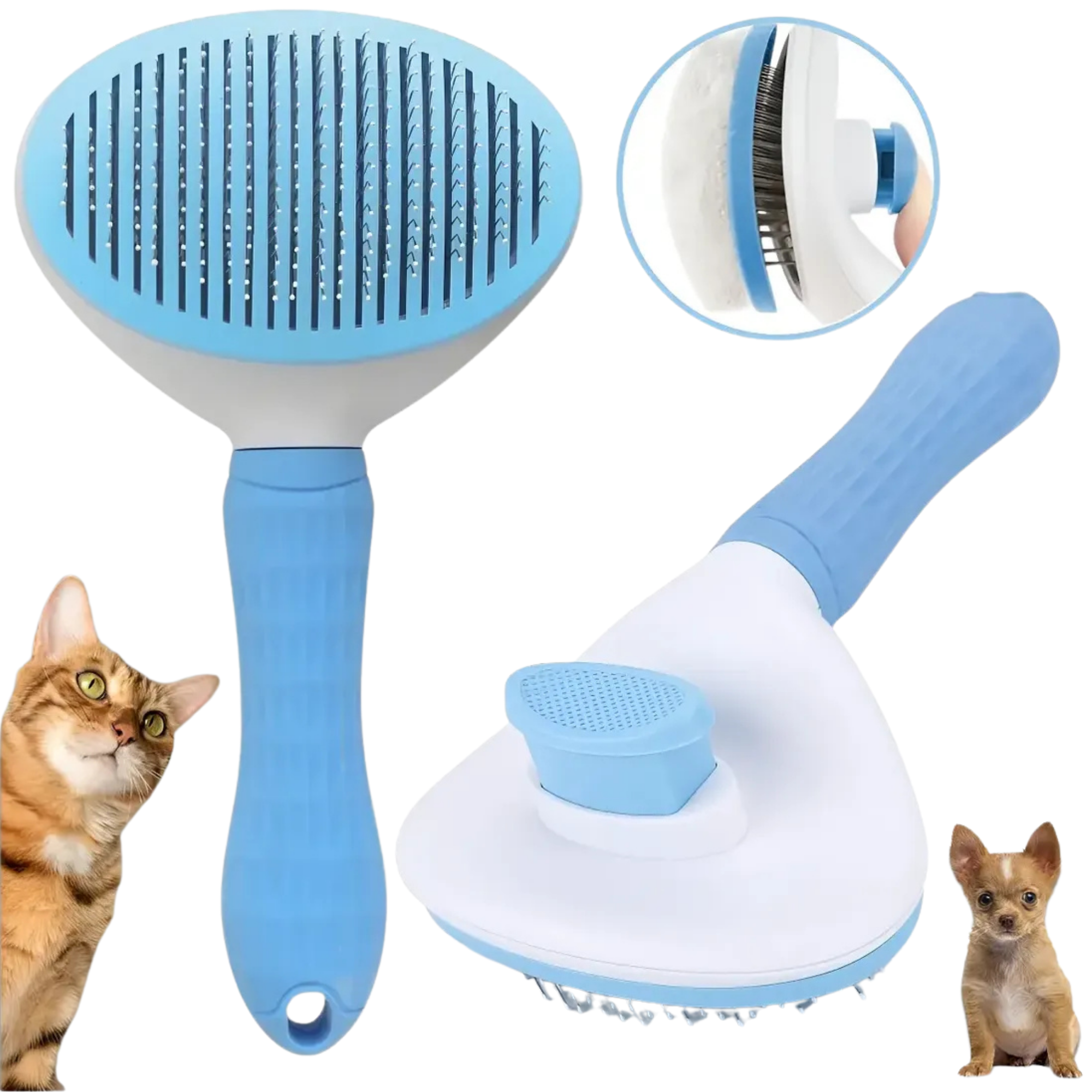 TIRA PELOS ESCOVA PET AUTOLIMPANTE